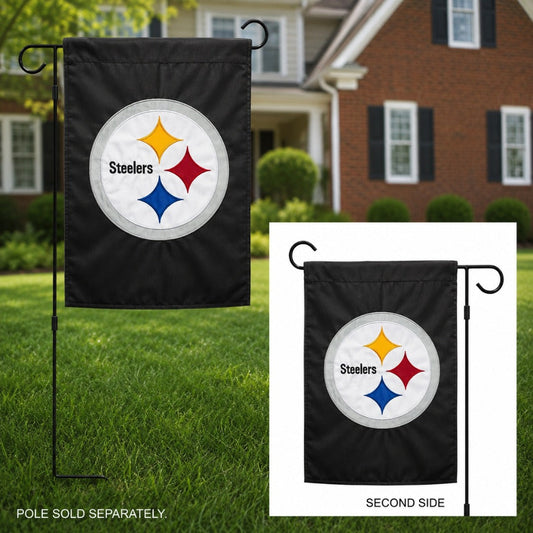 Pittsburgh Steelers 2 Sided Applique Garden Flag