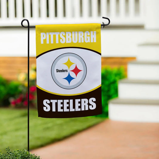 Pittsburgh Steelers 2 Sided Logo Garden Flag