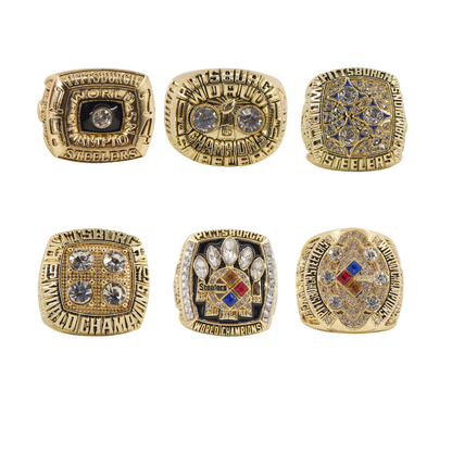 Pittsburgh Football Championship Rings Set (6 Rings) – Limited Edition Collectible Gift