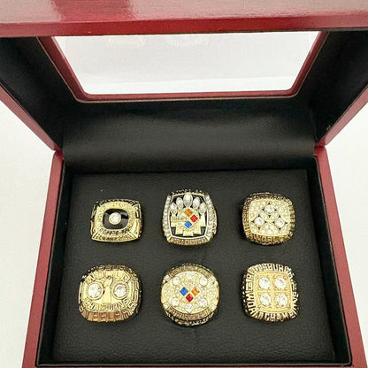 Pittsburgh Football Championship Rings Set (6 Rings) – Limited Edition Collectible Gift