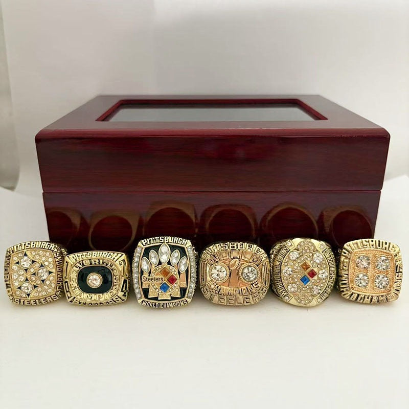 Pittsburgh Football Championship Rings Set (6 Rings) – Limited Edition Collectible Gift