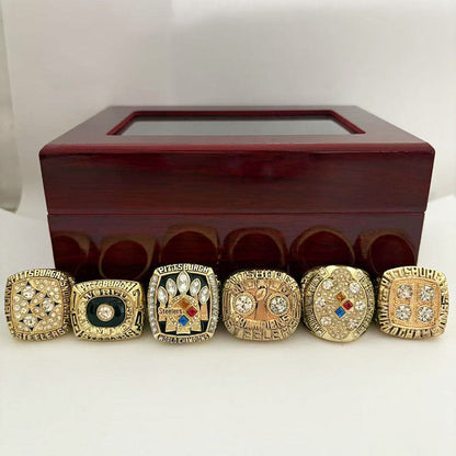 Pittsburgh Football Championship Rings Set (6 Rings) – Limited Edition Collectible Gift