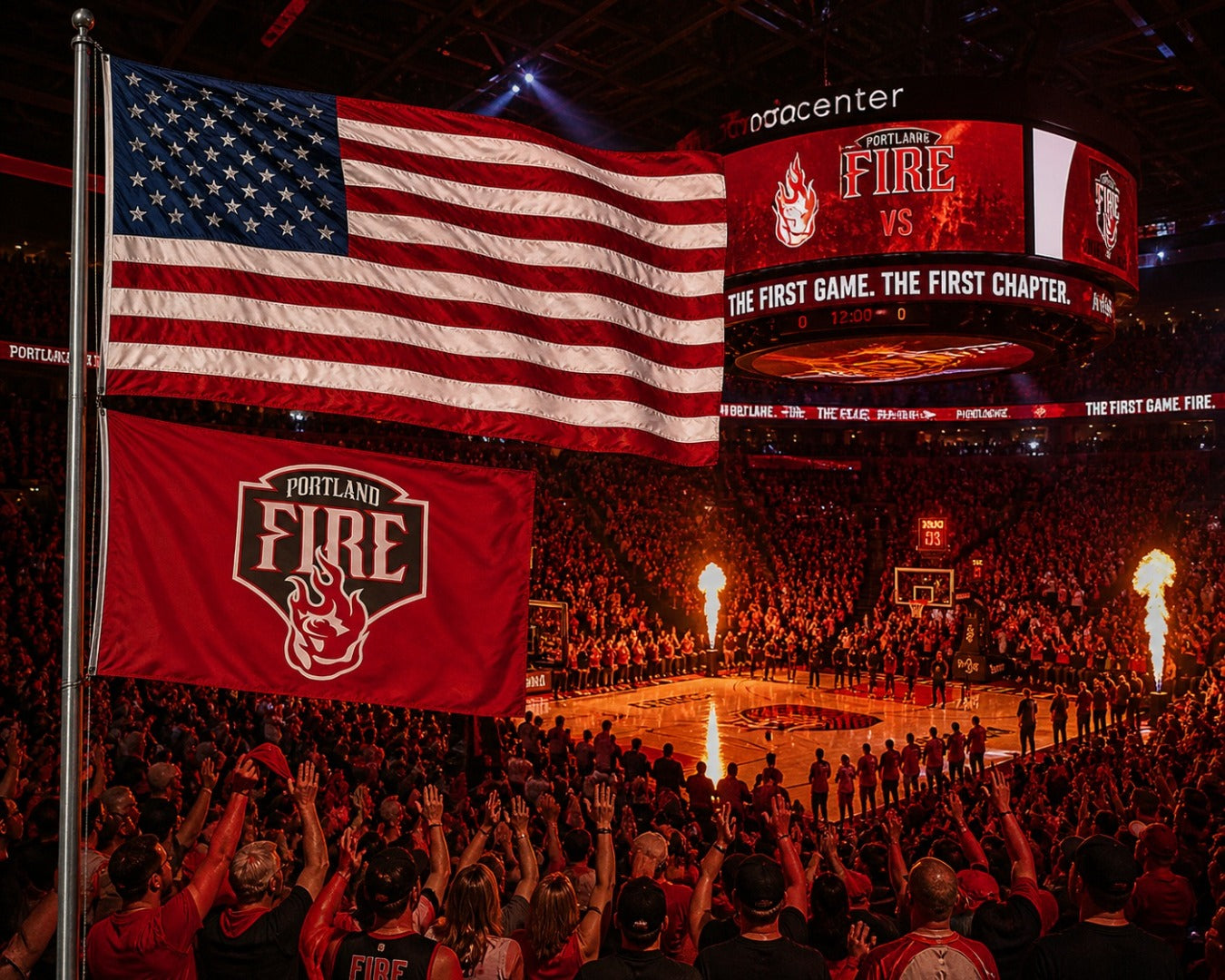Portland Fire 2 Sided 3x5 Flag