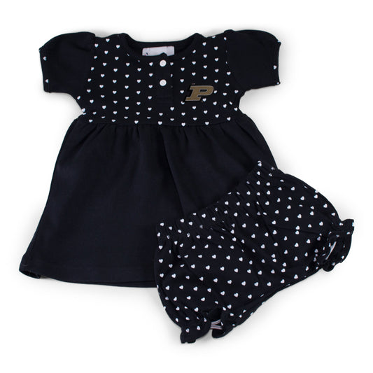 Purdue Girl's Heart Dress with Bloomers