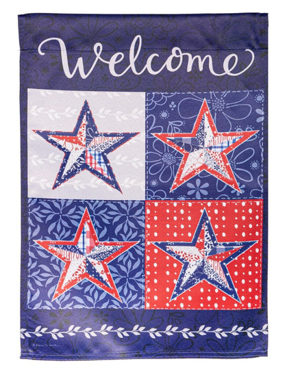 Red White and Blue Stars Patriotic Garden Flag 2 Sided