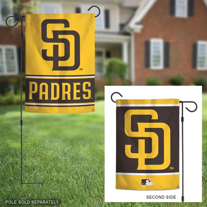 San Diego Padres Garden Flag 2 Sided Brown Yellow Logo
