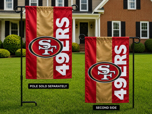 San Francisco 49ers Garden Flag 2 Sided Applique Embellished
