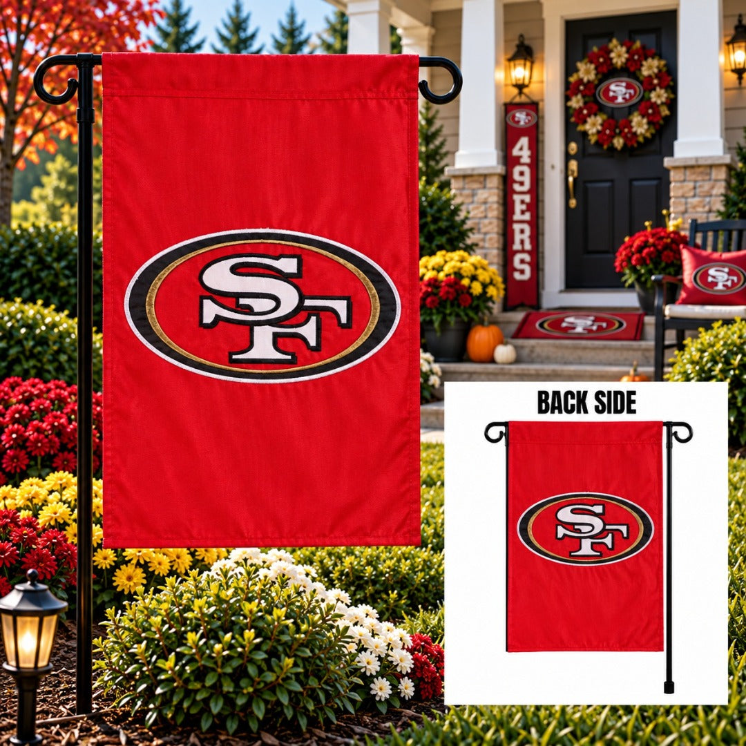 San Francisco 49ers Garden Flag 2 Sided Applique Logo