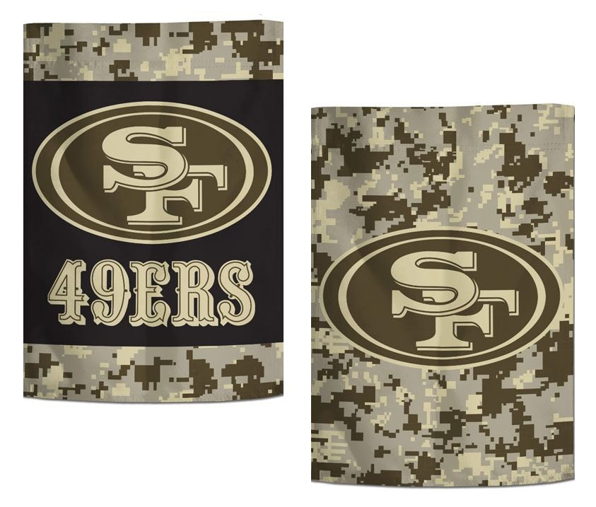 San Francisco 49ers Garden Flag 2 Sided Camo Military Tribute
