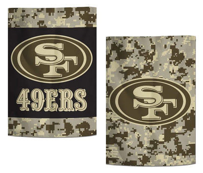 San Francisco 49ers Garden Flag 2 Sided Camo Military Tribute