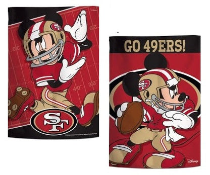 San Francisco 49ers Garden Flag 2 Sided Mickey Mouse