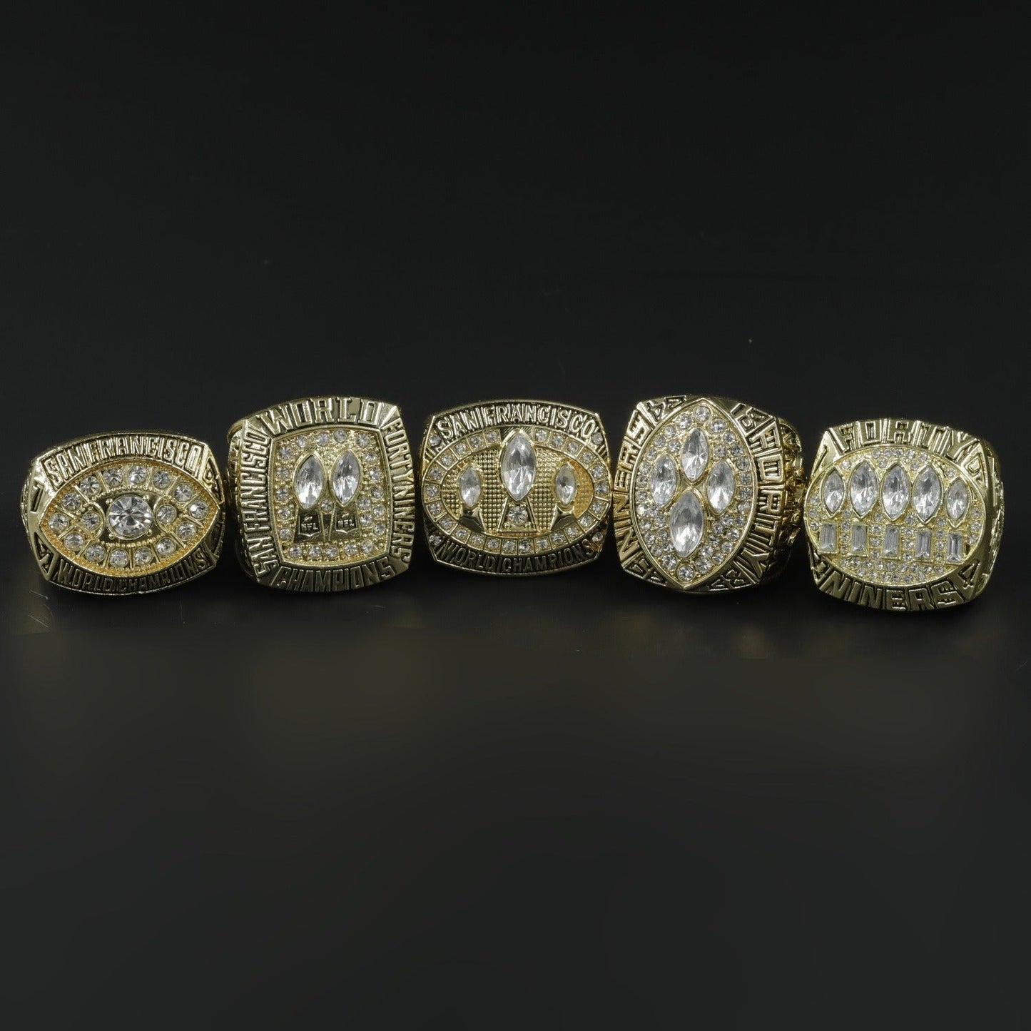 San Francisco Championship Ring Set – Football Championship Replica Rings Collection with Premium Wooden Display Box