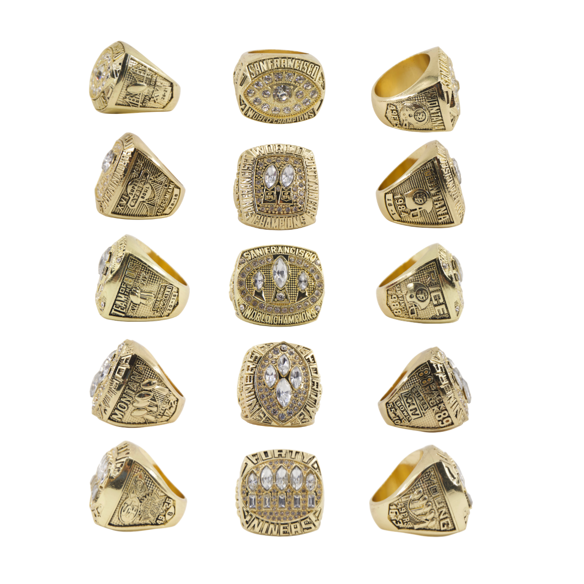 San Francisco Championship Ring Set – Football Championship Replica Rings Collection with Premium Wooden Display Box