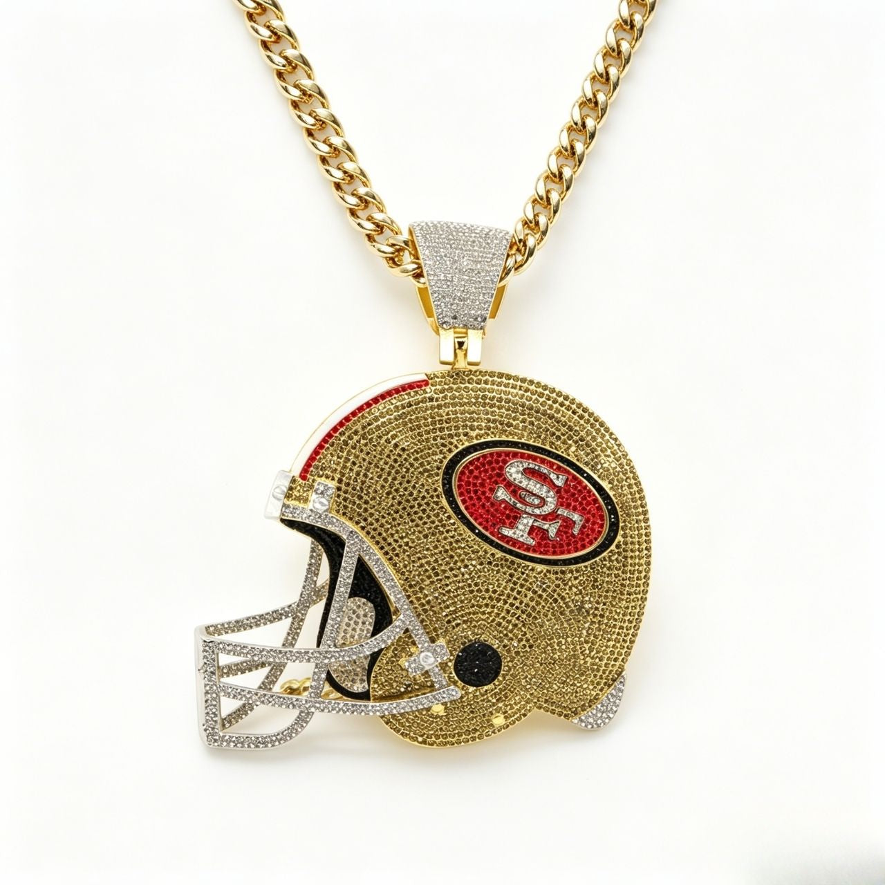 San Francisco Oversized Helmet Pendant Necklace – Perfect for Game Day & Holidays