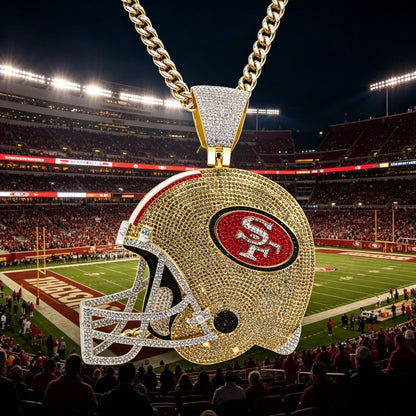 San Francisco Oversized Helmet Pendant Necklace – Perfect for Game Day & Holidays
