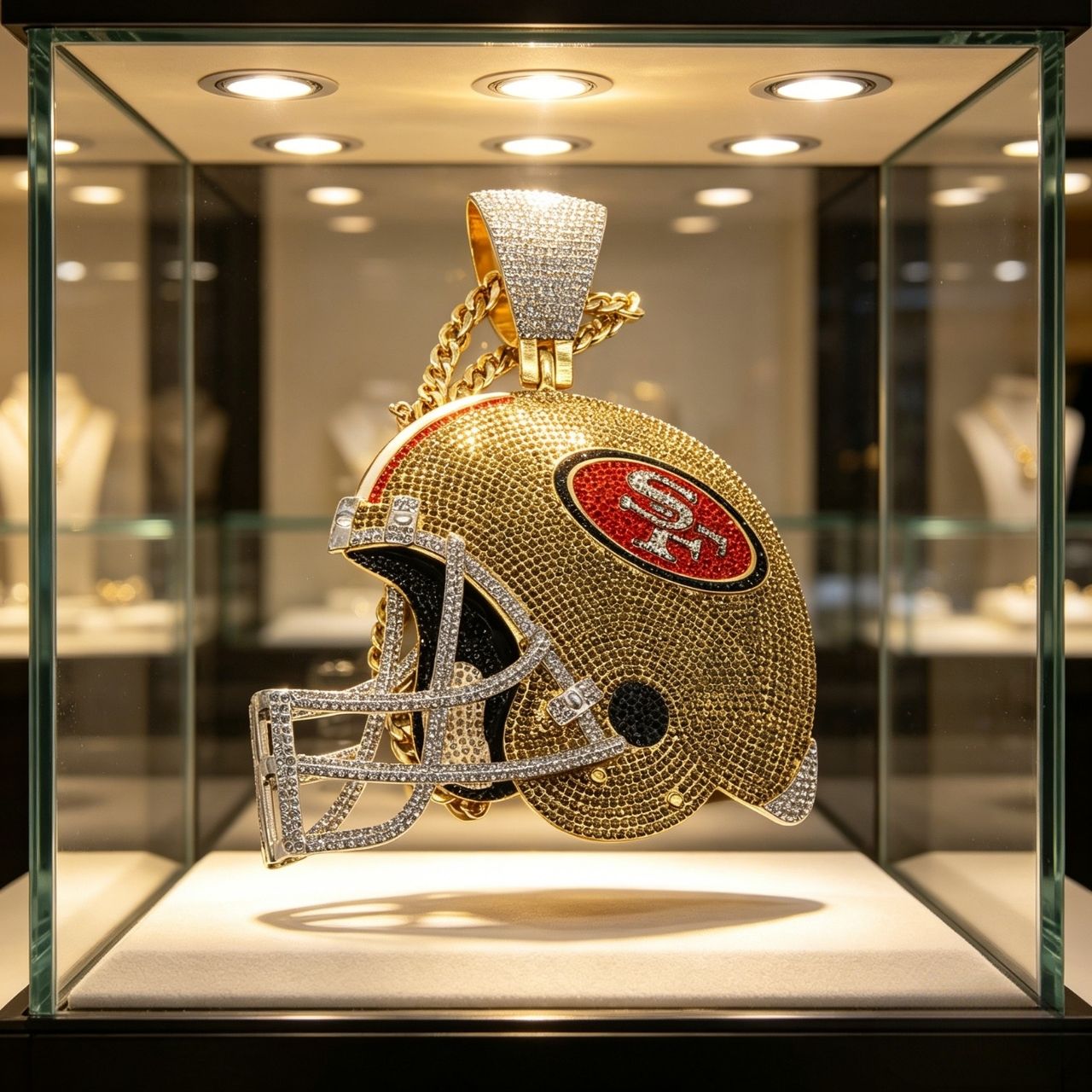 San Francisco Oversized Helmet Pendant Necklace – Perfect for Game Day & Holidays