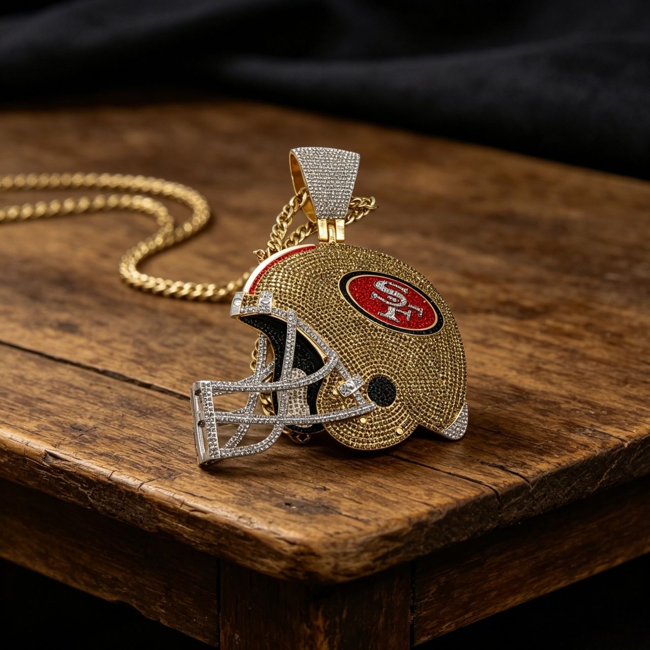 San Francisco Oversized Helmet Pendant Necklace – Perfect for Game Day & Holidays