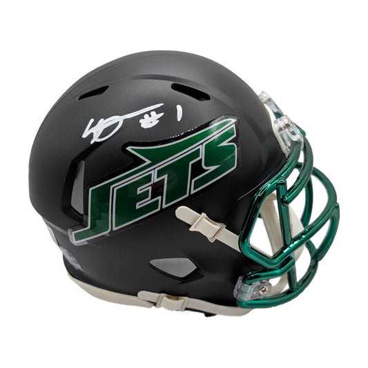 Ahmad "Sauce" Gardner Signed New York Jets Alternate Mini Football Helmet - BAS