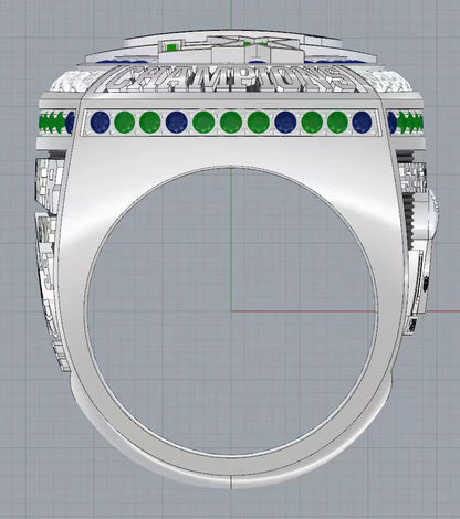 2025 Seattle Football Championship LX Ring – Kenneth Walker III MVP Collector's Memorabilia