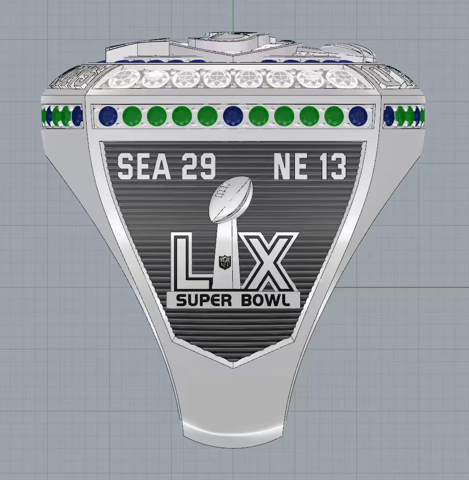 2025 Seattle Football Championship LX Ring – Kenneth Walker III MVP Collector's Memorabilia
