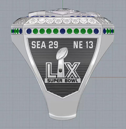 2025 Seattle Football Championship LX Ring – Kenneth Walker III MVP Collector's Memorabilia