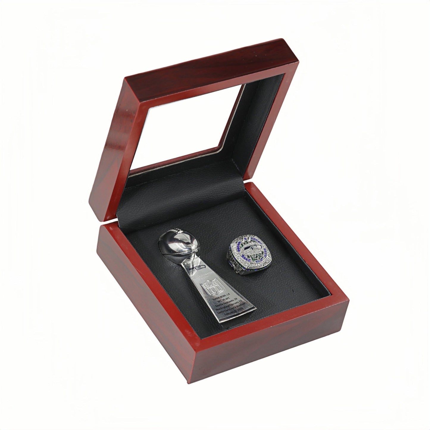 2025 Seattle Football Championship Ring and Trophy Set-Fan Celebration Gift for Holidays & Game Day