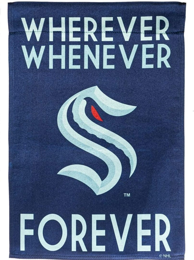 Seattle Kraken Garden Flag 2 Sided Wherever Whenever Forever