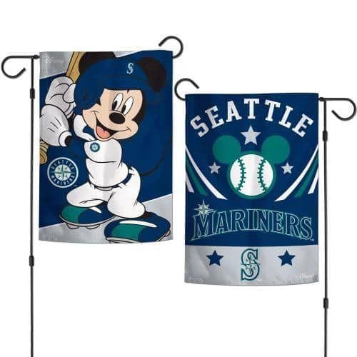 Seattle Mariners Garden Flag 2 Sided Mickey Mouse Baseball