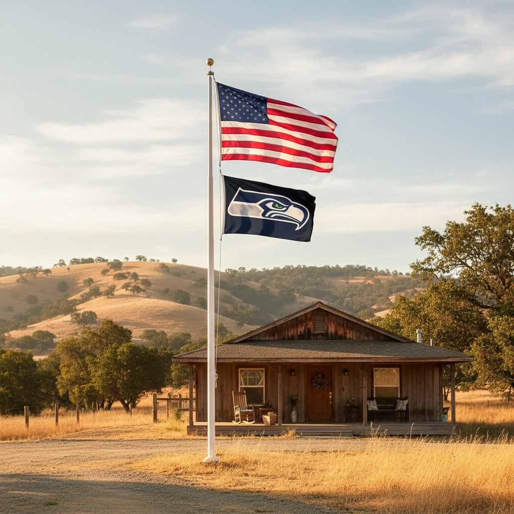 Seattle Seahawks 2 Sided Black 3x5 Flag