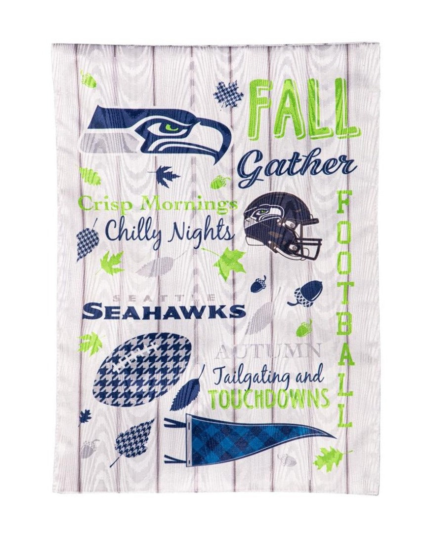 Seattle Seahawks 2 Sided Fall Seasonal Garden Flag