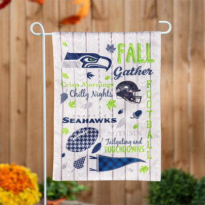 Seattle Seahawks 2 Sided Fall Seasonal Garden Flag