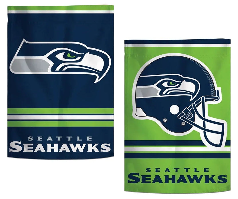 Seattle Seahawks 2 Sided Garden Flag Helmet Logo