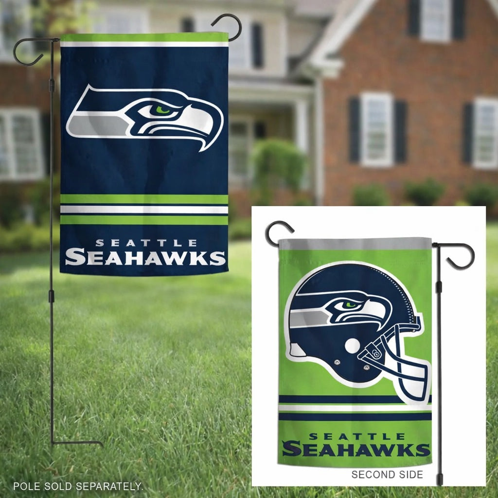 Seattle Seahawks 2 Sided Garden Flag Helmet Logo