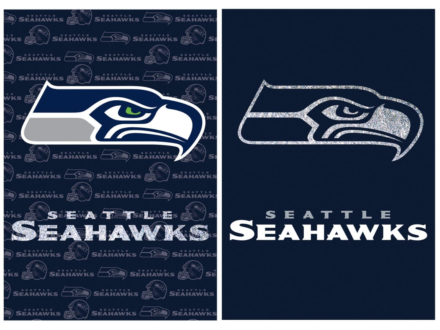 Seattle Seahawks Flag 2 Sided Glitter Logo House Banner