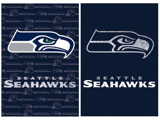 Seattle Seahawks Flag 2 Sided Glitter Logo House Banner