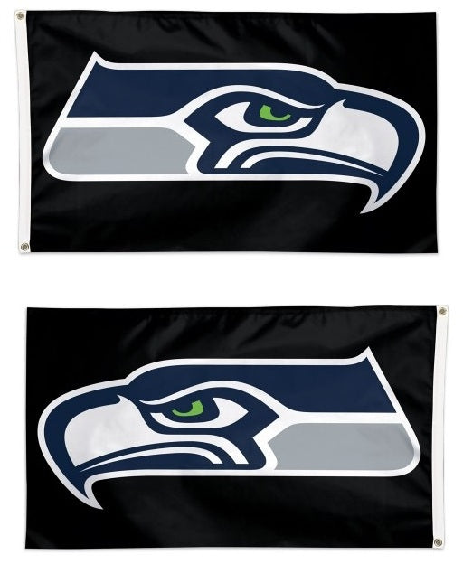 Seattle Seahawks Flag 3x5 Black Logo