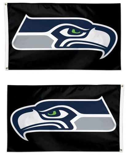 Seattle Seahawks Flag 3x5 Black Logo