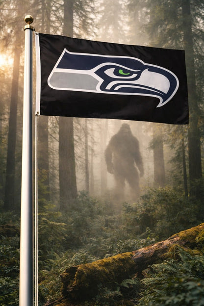 Seattle Seahawks Flag 3x5 Black Logo