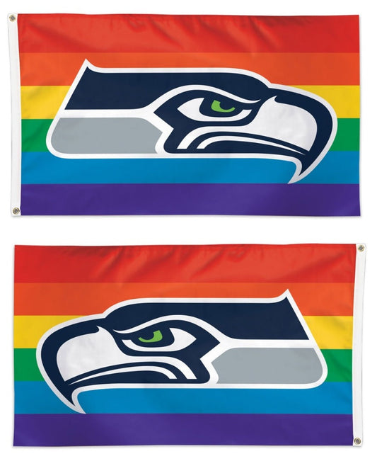 Seattle Seahawks Flag 3x5 Pride Rainbow