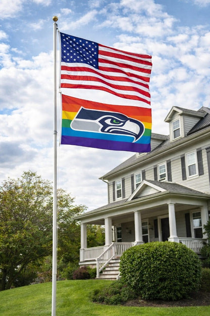 Seattle Seahawks Flag 3x5 Pride Rainbow