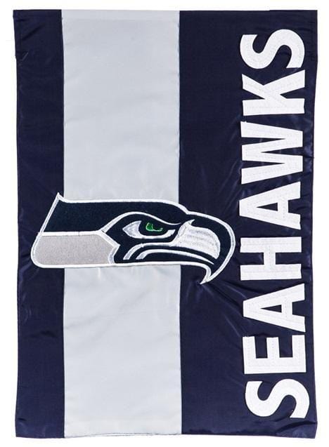 Seattle Seahawks Garden Flag 2 Sided Applique Logo
