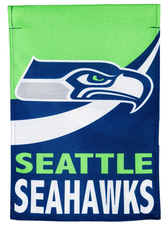 Seattle Seahawks Garden Flag 2 Sided Logo Burlap