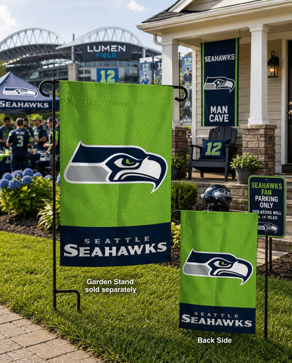 Seattle Seahawks Garden Flag Embroidered 2 Sided