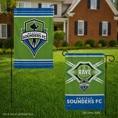 Seattle Sounders Garden Flag 2 Sided Rave