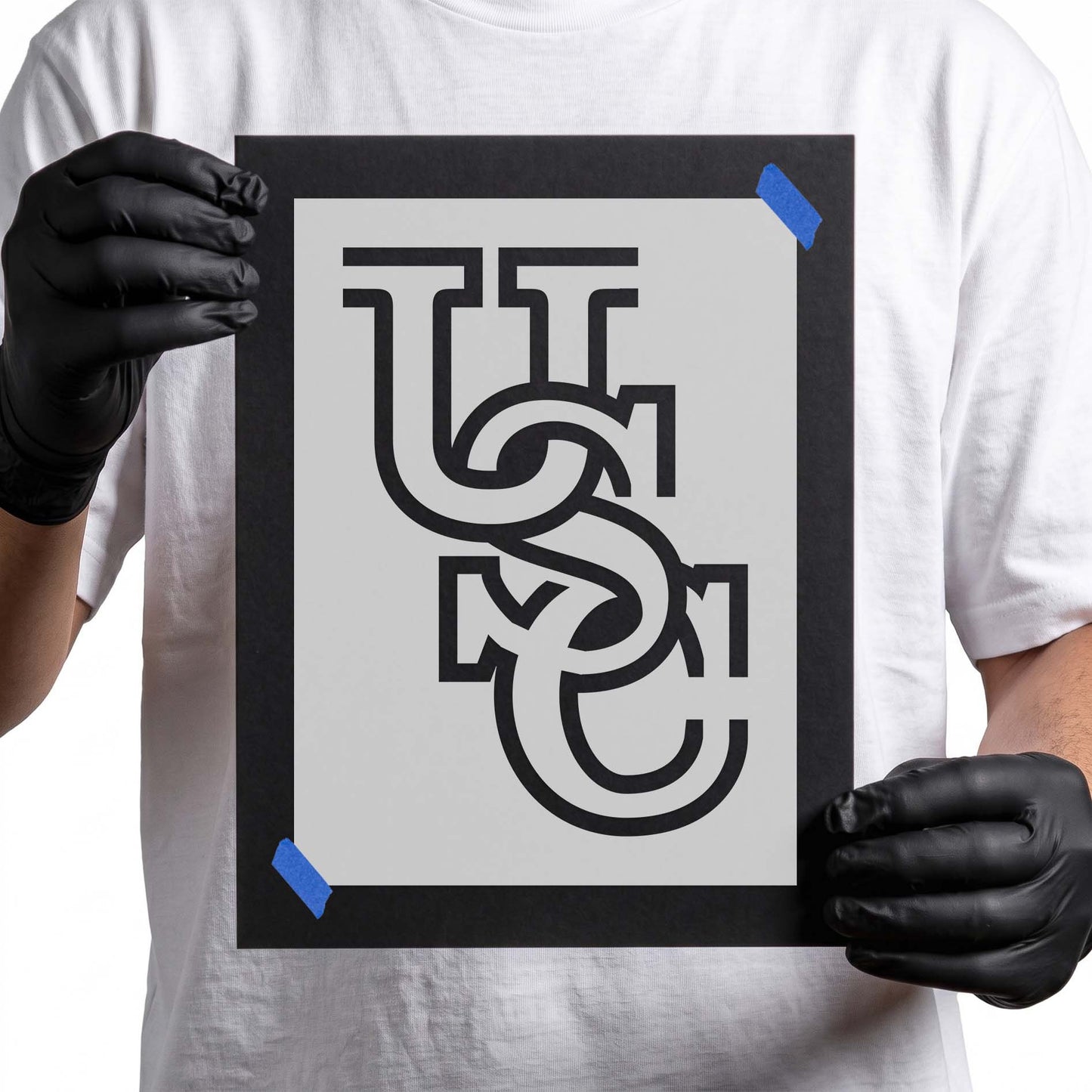 South Carolina Gamecocks Stacked "USC" Logo Stencil