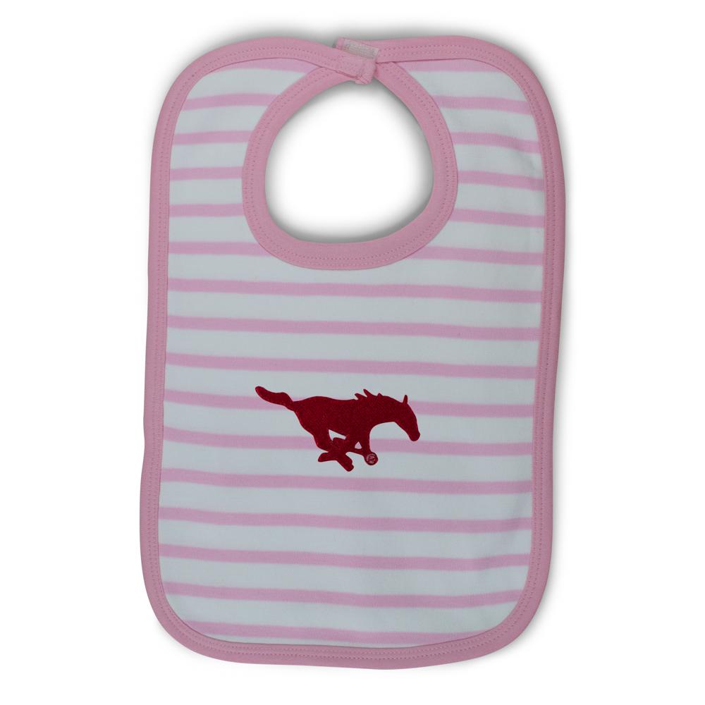 Southern Methodist Infant Stripe Knit Bib