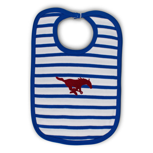 Southern Methodist Infant Stripe Knit Bib