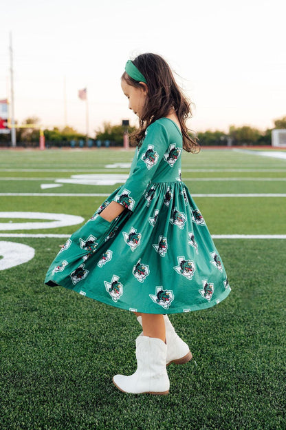 Southlake Carroll Dragons 3/4 Sleeve Pocket Twirl Dress