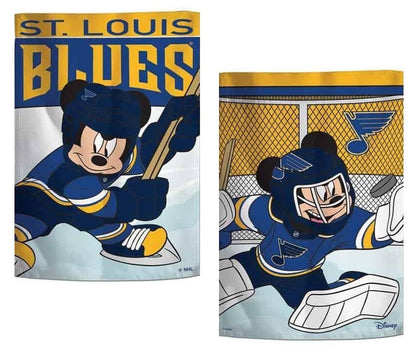 St Louis Blues Garden Flag 2 Sided Mickey Mouse