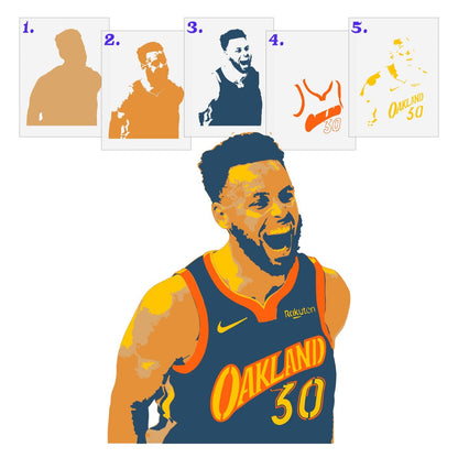 Steph Curry 5 Layer Stencil Set